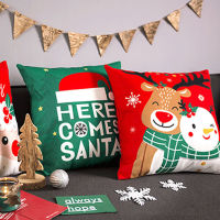 Christmas Day Cute Elk Throw Pillow Living Room Sofa Cushion Cover Backrest Office Car Waist Pillow Case Pillow Case