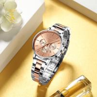 Fashion Women Watch Simple Style Multifunctional Dial Calendar Stainless Steel Waterproof Luxury Quartz TOP Ladies Wrist Watch