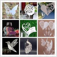 【hot】☈  50pcs Butterfly/Heart/love/bird/Butterfly/peacock/ Cut Wine Glass Table Name Cards deco Wedding Birthday