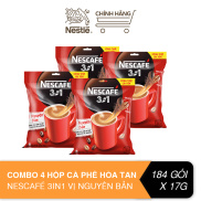 Combo 4 bịch cà phê hòa tan Nescafé 3in1 vị nguyên bản - công thức cải