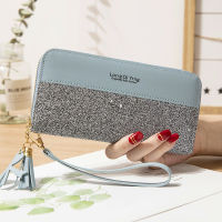 2022 Fashion Sequins Patchwork Glitter Wallet For Women Long Pu Leather Wallet Coin Purse Female Letter Card Holder Money Clip