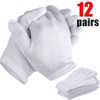 12Pairs Cotton Gloves for Dry Hands Handling Film Ceremonial Stretch Household Cleaning Tools