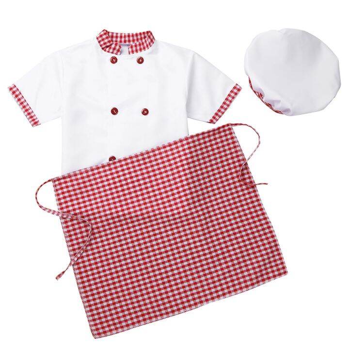 【Aixin】 Unisex Kids Boys Girls Chef Uniform Jacket with Apron Hat ...