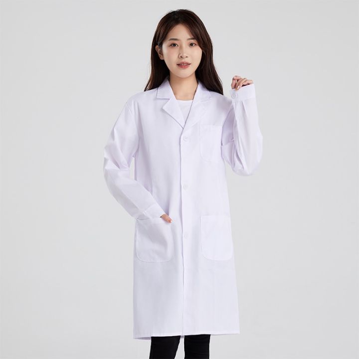 The New Lab Coat Long Sleeve Lab Coat White White Coat lab gown white