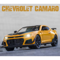 124 Camaro ล้อแม็ก D Iecast รถสปอร์ตรุ่นของเล่นที่มีดึงกลับโลหะร่างกายจำลองแสงเสียง4ประตูเปิดของเล่นสำหรับเด็ก