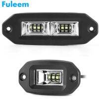 Fuleem บาร์แสงไฟแต่งรถไฟ LED สำหรับรถออฟโรด,มอเตอร์รถกระบะไฟฟลัดไลท์ติดพื้น20W 40W แถบแสงสำหรับทำงาน6500K กันน้ำ