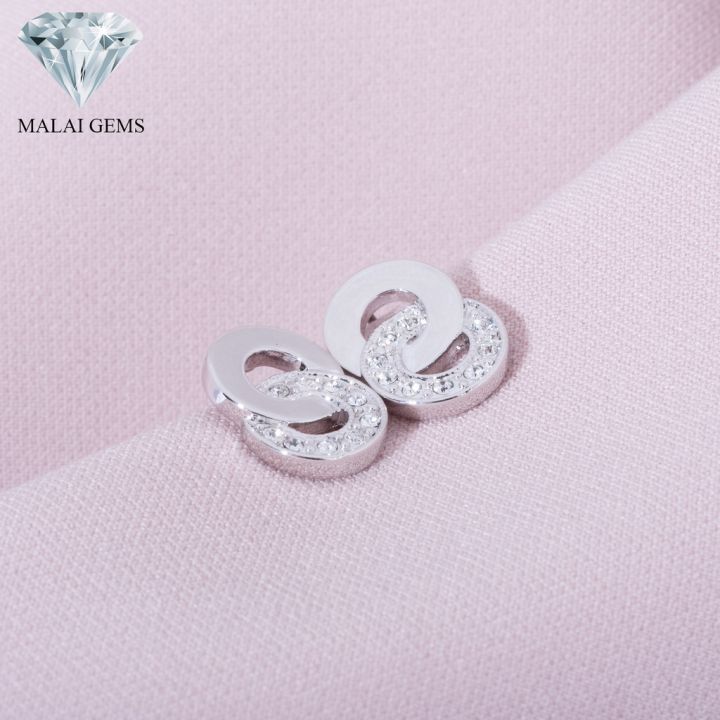 malai-gems-ต่างหูเพชร-เงินแท้-silver-925-เพชรสวิส-cz-เคลือบทองคำขาว-รุ่น-51000017-แถมกล่อง-ต่างหูcz-ต่างหูเงินแท้