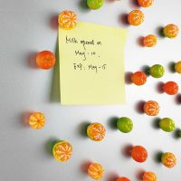 5pcs Orange Fridge Magnet Funny Home DIY Refrigerator Decoration Kitchen Gift Message Board Post-It Note Cute Creative Sticker