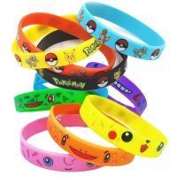 Pokemon Bracelet Anime Figures Pocket Elf Pikachu Children Cartoon Silicone Wristband Bracelets Party Gifts Cosplay Accessoires