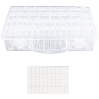 48 Compartment Storage Box Bead Container with Lid for Diamond Painting Small Beads