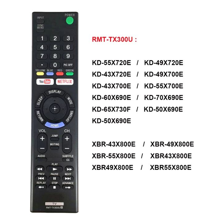 Bravia LED สมาร์ททีวีแบบ LCD รีโมทคอนโทรล Youtube/Netflix สำหรับ RMT-TX300P RMT-TX300E RMT-TX300B RMT-TX300U BRAVIA TV RMT-TX300P รีโมทคอนโทรล RMT-TX300E RMT-TX300U RMT-TX300B KD-55X7000E KDL-40W660E KDL-32W660E NETFLIX