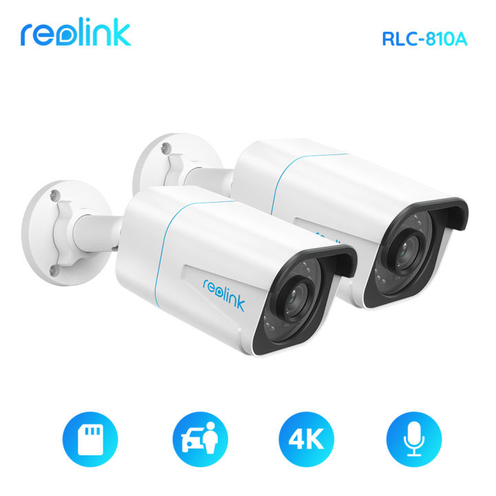 Reolink 4K Outdoor Smart Security POE Camera , Surveillance IP Camera with  Human/Vehicle Detection, 100Ft 8MP IR Night Vision, Support Smart Home,  Timelapse, up to 256GB SD Card, RLC-810A (Black) 