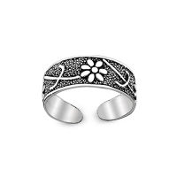 flower design toe ring , silver toe ring , toe rings,beach toe ring ,plain toe ring , แหวนนิ้วเท้าลายดอกไม้