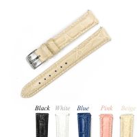 12mm 14mm 16mm 18mm 20mm Leather Watch Band Pink Beige Blue Watchband Leather Strap For Hour with Stainless Steel Buckle