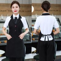 Waitress Hotel Restaurant Woman Apron Dress With Pocket Professional Man Chef Kitchen Bib Household Hairdress Salon Pinafore Aprons