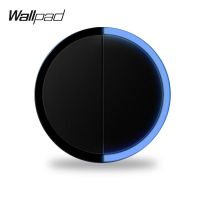 Wallpad L6 2 Gang Wall Switch Push On Off Button Circle LED Indicator Light Power Switch 5 Colors DIY Free Combination Power Points  Switches Savers