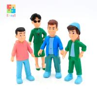 ELROY Kawaii 8ชิ้น/เซ็ต แพนด้าแดง พีวีซี ของเล่นตุ๊กตา เครื่องประดับคอลเลกชัน โมเดลฟิกเกอร์ ของเล่นตุ๊กตา ตัวเลขการกระทำ โมเดลของเล่น