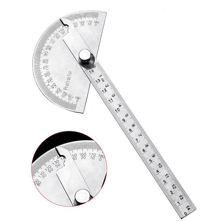 Vastar 180 Degree Adjustable Protractor Stainless Steel Angle Gauge ...