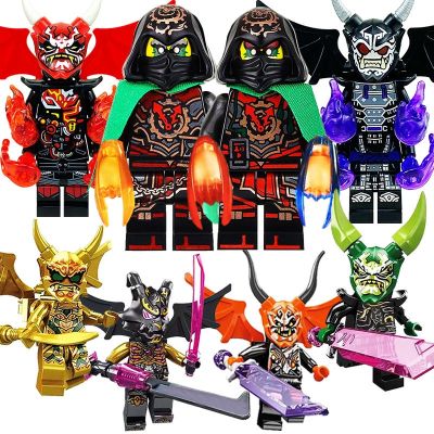 Re-Engraved Time And Space Twins Of Darkness Lord Gold Lloyd Minifigure Phantom Ninja Little Doll Lego Spelling And Inserting Building Blocks 【AUG】