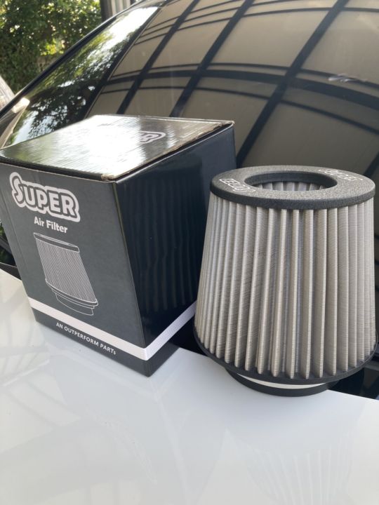 กรองเปลือย-สแตนเลส-อย่างดี-super-air-filter-ปากปรับได้ทุกไซส์-3-4-นิ้ว-เลส-super