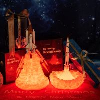 ✥┅ New 3D Print Space Shuttle Lamp Night Light for Space Fans Moon Rocket Lamp as Room Decoration