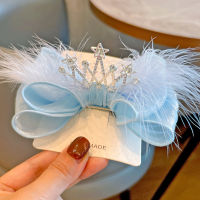 เวอร์ชั่นเกาหลี Super Fairy Feather Crown Bow เด็กกิ๊บผมบรรยากาศความรู้สึกมุกเส้นด้ายเจ้าหญิงกิ๊บผม NFIC