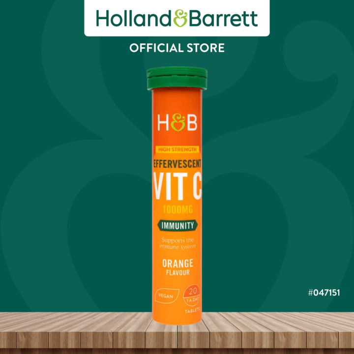 Holland & Barrett High Strength Effervescent Vit C 1000mg Orange