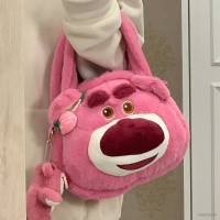 Yb1 กระเป๋าสะพายไหล่ ผ้ากํามะหยี่ขนนิ่ม ลายการ์ตูน Toy Story Lotso น่ารัก ความจุขนาดใหญ่ แบบพกพา แฟชั่นฤดูใบไม้ร่วง ฤดูหนาว สําหรับสตรี