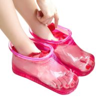 1 Pair Foot Bath Shoes Bucket Soaking Spa Boots Basin Soak Washing Boot Tub Pedicure Toe Feet Slippers PVC Foot Soaking Boots