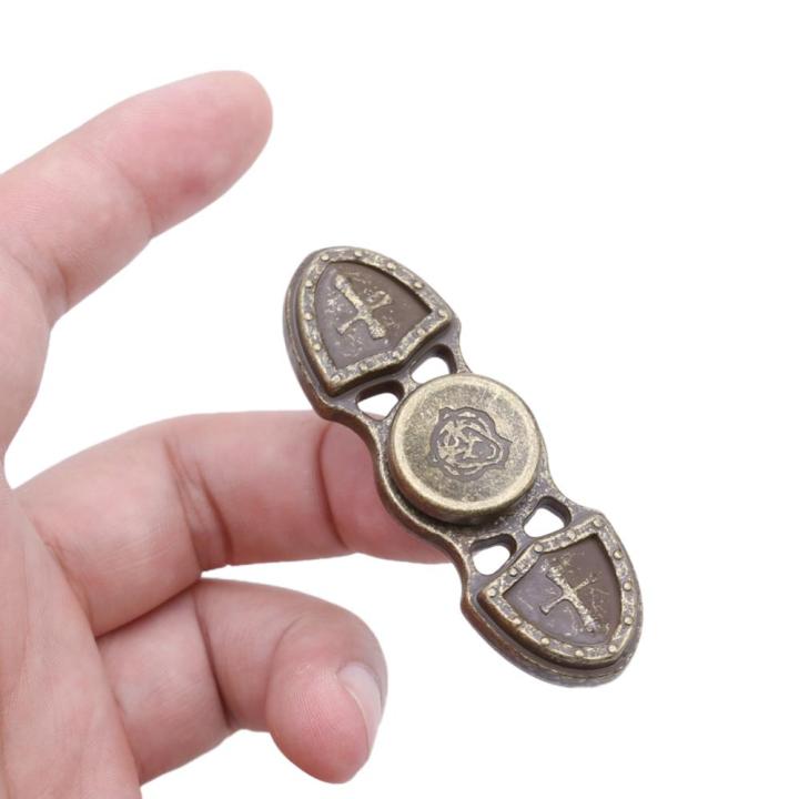 crusader-วงแหวนสามแฉกของเล่นหมุนบนมือวงแหวงทองเหลืองโลหะผสมสังกะสี