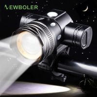 NEWBOLER 800LM Flashlight For Bicycle T6 Zoom LED Headlight USB Charge Bike Front Light Set Taillight Waterproof Bike Accessorys