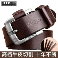 JEEP SPIRIT 1941 ESTD 2022เข็มขัดหนังผู้ชายใหม่,เข็มขัดหนังหัวเข็มขัดเข็มเข็มขัดกว้างเอวทนต่อการสึกหรอเข็มขัดปรับได้