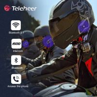 eheer T6 Plus Bluetooth 5.1หมวกกันน็อคมอเตอร์ไซค์ Intercom ชุดหูฟัง1500M หูฟัง Interphone Communicator สำหรับผู้ขับขี่2คนกันน้ำ