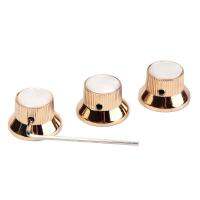 BNMUSIC 3 Pcs Golden Volume Control Knobs สำหรับกีตาร์ไฟฟ้า/เบส #1