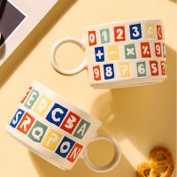 Spot parcel post Creative Mug Ceramic Household Office Water Glass R round Coffee Cup Girl Good-looking Student