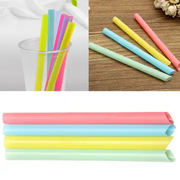 100pcs Multicolor Disposable Plastic Straw Individually Wrapped Bubble Boba  Milk Tea Smoothie Thick Straws Bar Drink Accessories