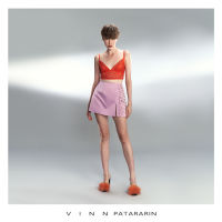 Vinn Patararin - Skirt slit in purple กระโปรงสั้น มินิ กระโปรงผ่า