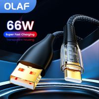 [KOLT Digital] Dual Chip Super Fast Charge สาย USB C 6A 66W Transparent Data Type C Cable การชาร์จอย่างรวดเร็วสำหรับ Samsung Xiaomi USB Type C Charger