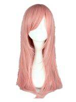 Pink Wig Fei-Show Synthetic Heat Resistant Medium Straight Women Hair Peruca Pelucas Costume Cartoon Role Cos-Play Hairpiece