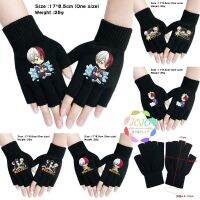 My Boku No Hero Academia Todoroki shoto Outdoor Handwear Knitting Glove Cotton Warm Half Finger Mitten Cosplay Prop Gift Winter