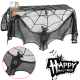 【Freedome】 Halloween BAT Table runner สีดำแมงมุมเว็บผ้าปูโต๊ะผ้าปูโต๊ะเตาผิงม่านสำหรับฮาโลวีนปาร์ตี้ตกแต่งบ้านสยองขวัญ props