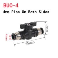 OEK-Buc 4mm 6mm 8mm 10mm 12mm Black Pneumatic Push In Quick Joint Connector Hand Valve To Turn Switch Manual Ball Current Limiting