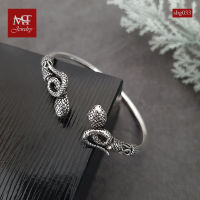 MT กำไลข้อมือเงินแท้ รูปงู งานรมดำ สไตล์บาหลี ข้อมือ 16, 17 ซม. Solid 925 Sterling Silver Bangle (sbg033) MT Jewelry มณีธารา