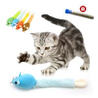 【A Smart and Cute】ของเล่นแมว Catnip ของเล่นเมาส์สำหรับแมว Interactive Mice Ball Kitten Pet Plush Funny Supply Solid Training Play Game