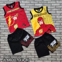 เสื้อชุดเด็ก แขนกุด Justice League พิมพ์ลาย ขนาด 4-6-8 และ S-XL  อายุ 4-6 ปี และ อายุ6-12ปี JL660070