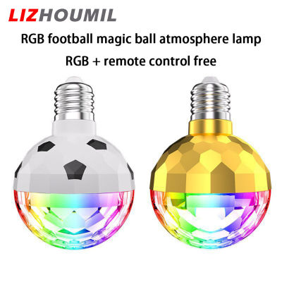LIZHOUMIL E27 Rgb Crystal Stage Lamp Magic Ball Colorful Rotating Light Bulb For Families Nightclubs Bars Reception Rooms