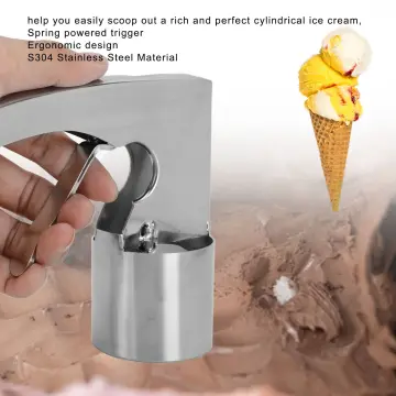 Cylindrical Ice Cream Scoop Large Stainless Steel Cylinder Ice