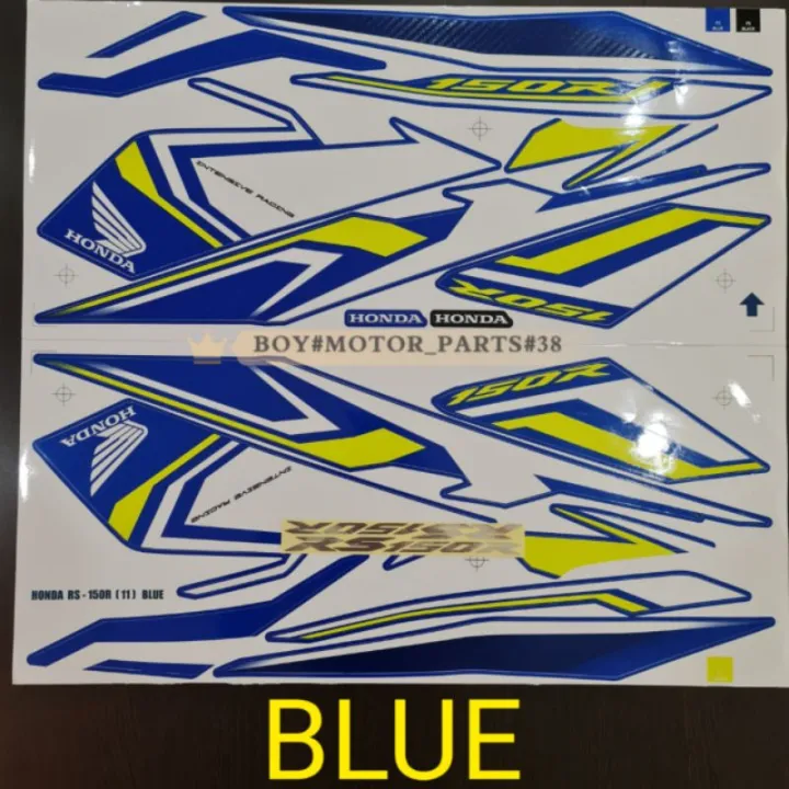 HONDA RS150 RS-150R V2 ( 11 ) BODY COVER STRIPE STICKER BLUE / BLACK ...