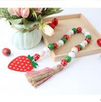【LZ】 16mm Colourful Red strawberry Wood Beads Creative Beaded Curtain Straps Home Decoration Garland Handmade Custom Home Decoration