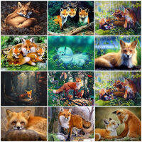 Full Round Diamond Painting Fox 5D DIY Animals Pattern Diamond Embroidery Mosaic Pictures Cross Stitch Kits Home Decoration Gift